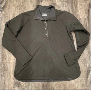 Columbia Omni-Wick Grey-green Ribbed Quarter Snap Sweatshirt/Jacket -women’s Med